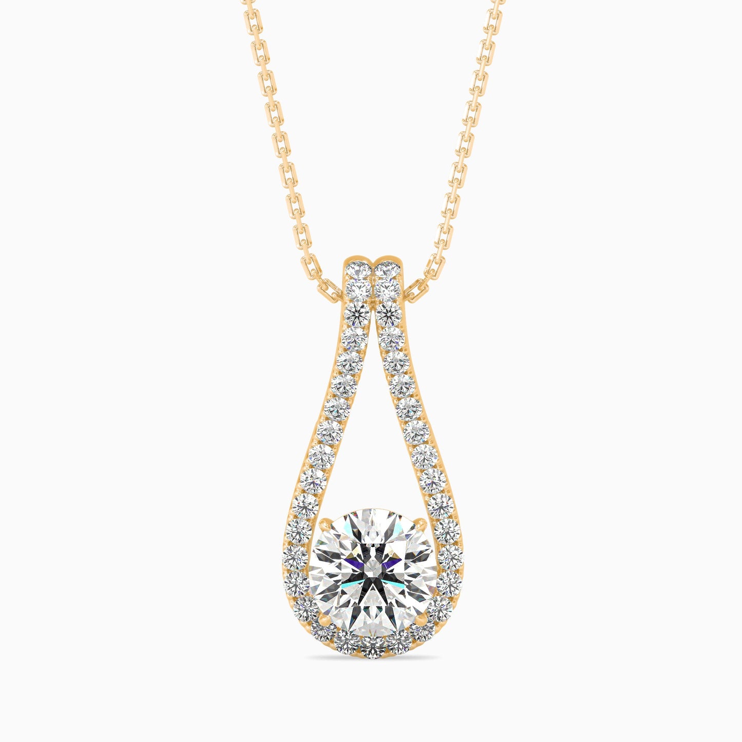 Giselle Solitaire Diamond Pendant Yellow Gold