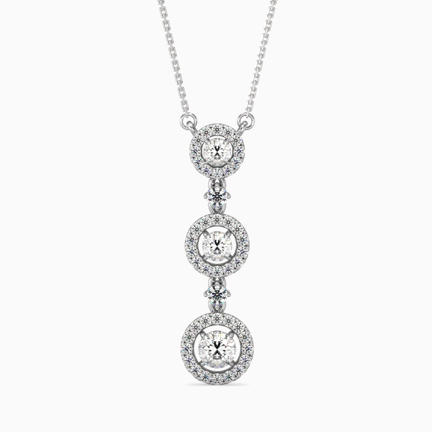 Sewer Diamond Solitaire Pendant White Gold