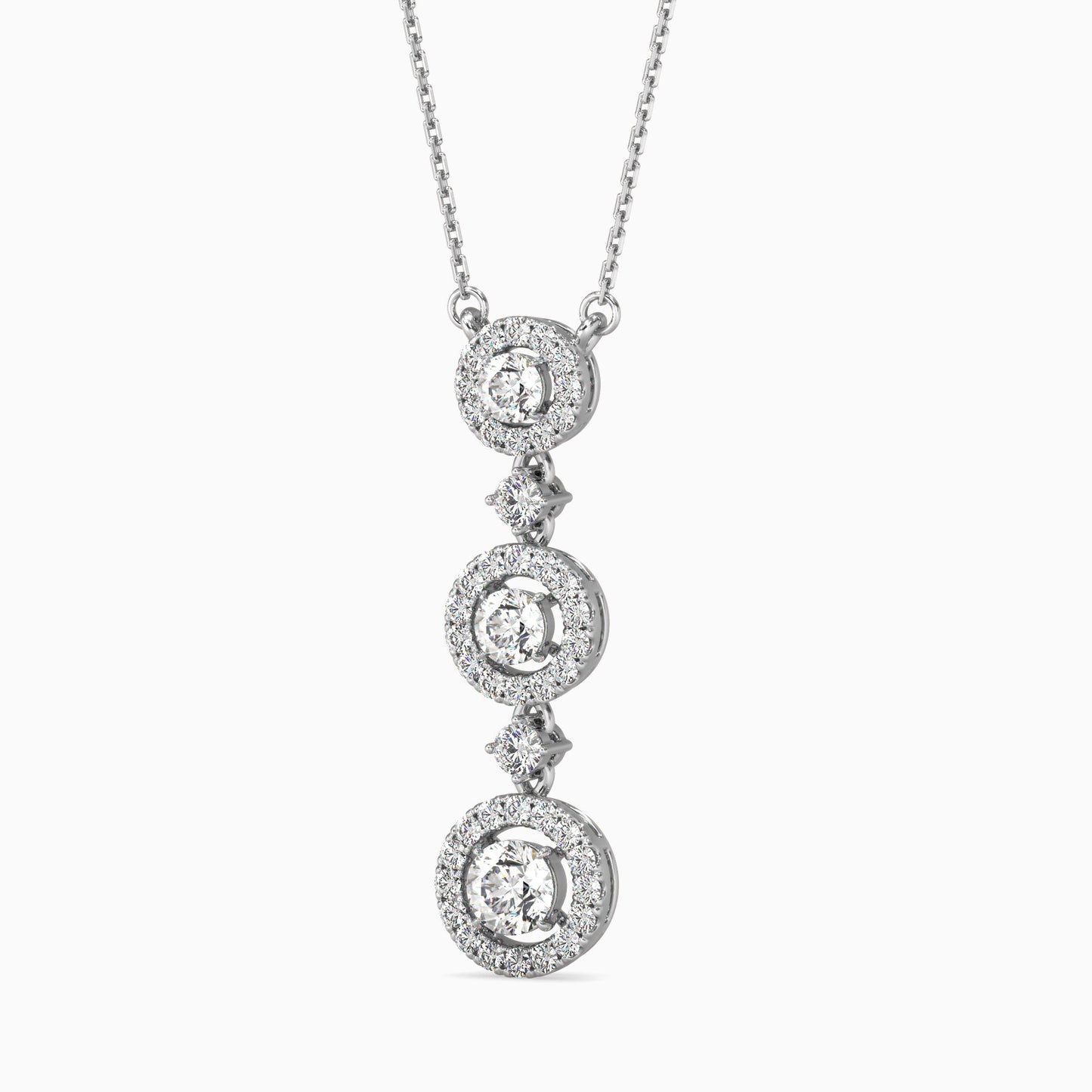 Sewer Diamond Solitaire Pendant White Gold