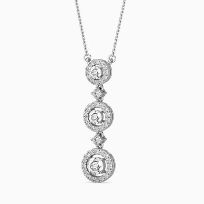 Sewer Diamond Solitaire Pendant White Gold