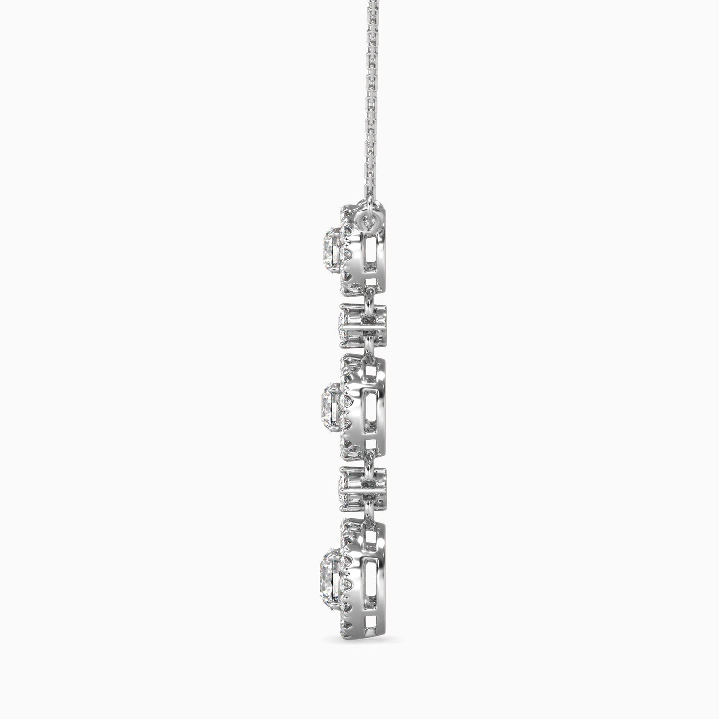 Sewer Diamond Solitaire Pendant White Gold