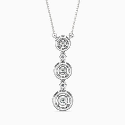 Sewer Diamond Solitaire Pendant White Gold