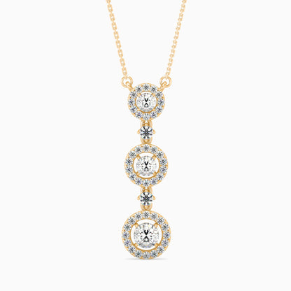 Sewer Diamond Solitaire Pendant Yellow Gold