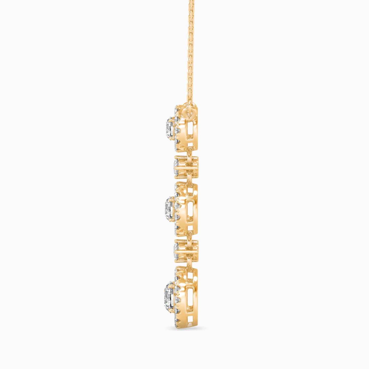 Sewer Diamond Solitaire Pendant Yellow Gold