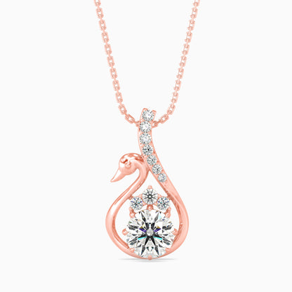 Carlota Diamond Solitaire Pendant Rose Gold