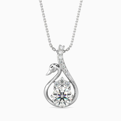 Carlota Diamond Solitaire Pendant White Gold