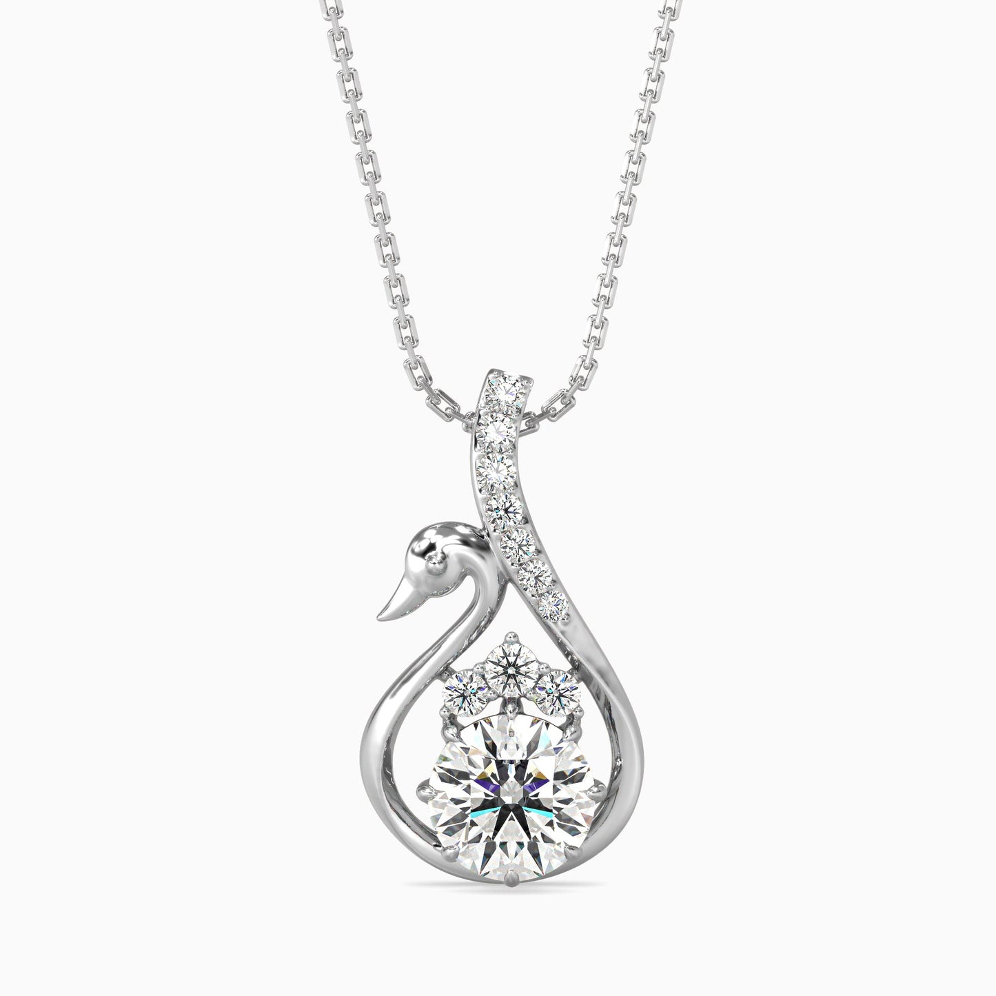 Carlota Diamond Solitaire Pendant Platinum