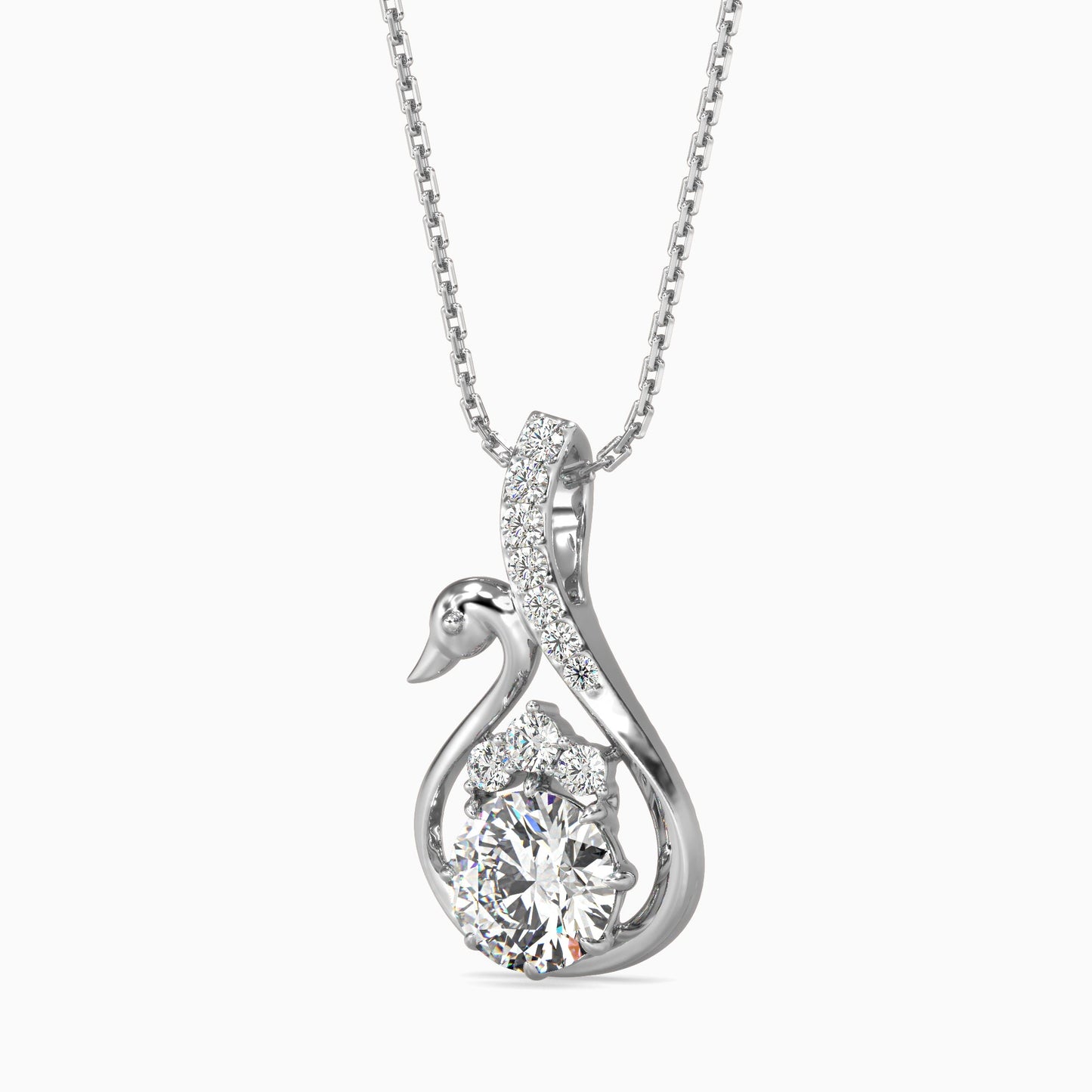 Carlota Diamond Solitaire Pendant White Gold