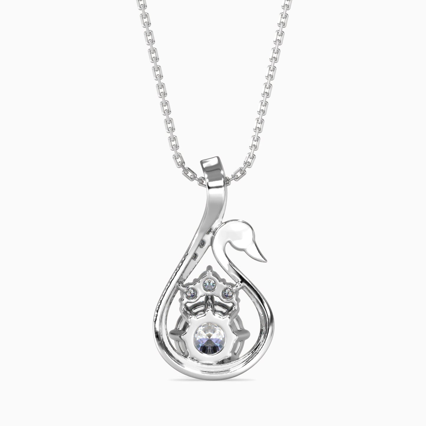 Carlota Diamond Solitaire Pendant White Gold