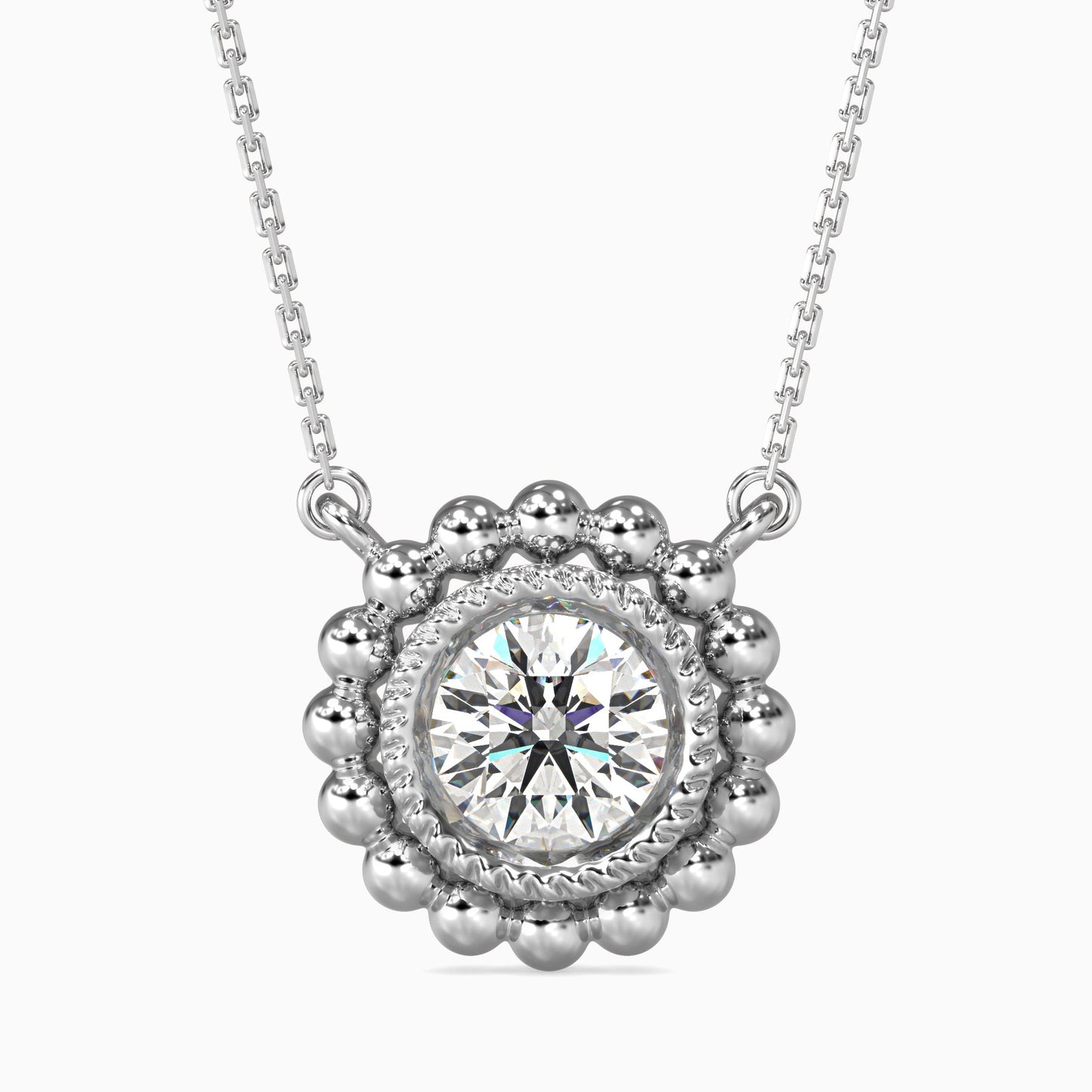 Soliste Diamond Solitaire Pendant White Gold