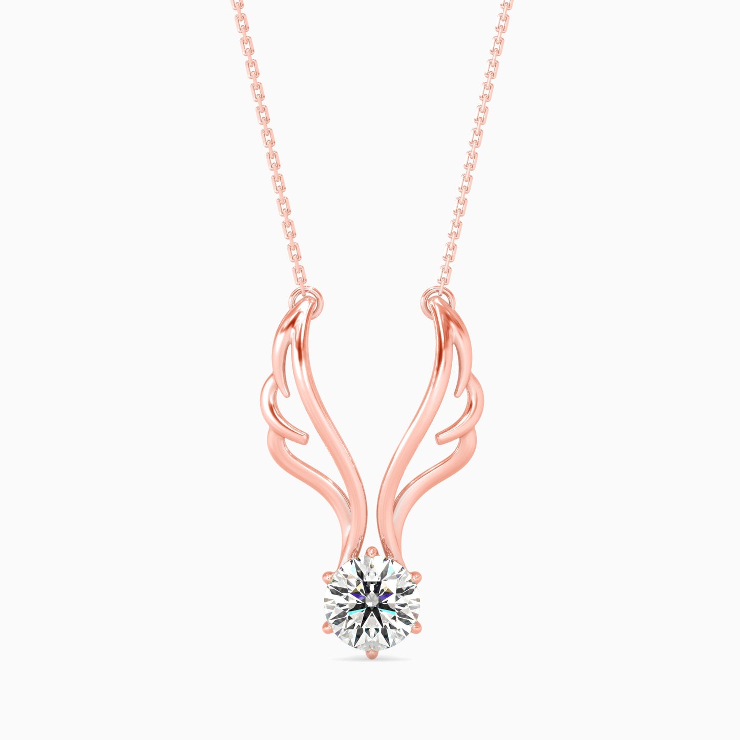 Orville Diamond Solitaire Pendant Rose Gold