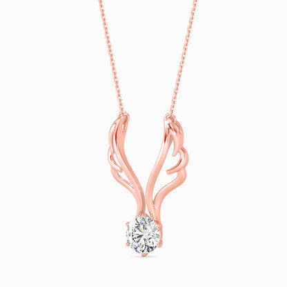 Orville Diamond Solitaire Pendant Rose Gold