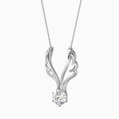 Orville Diamond Solitaire Pendant White Gold