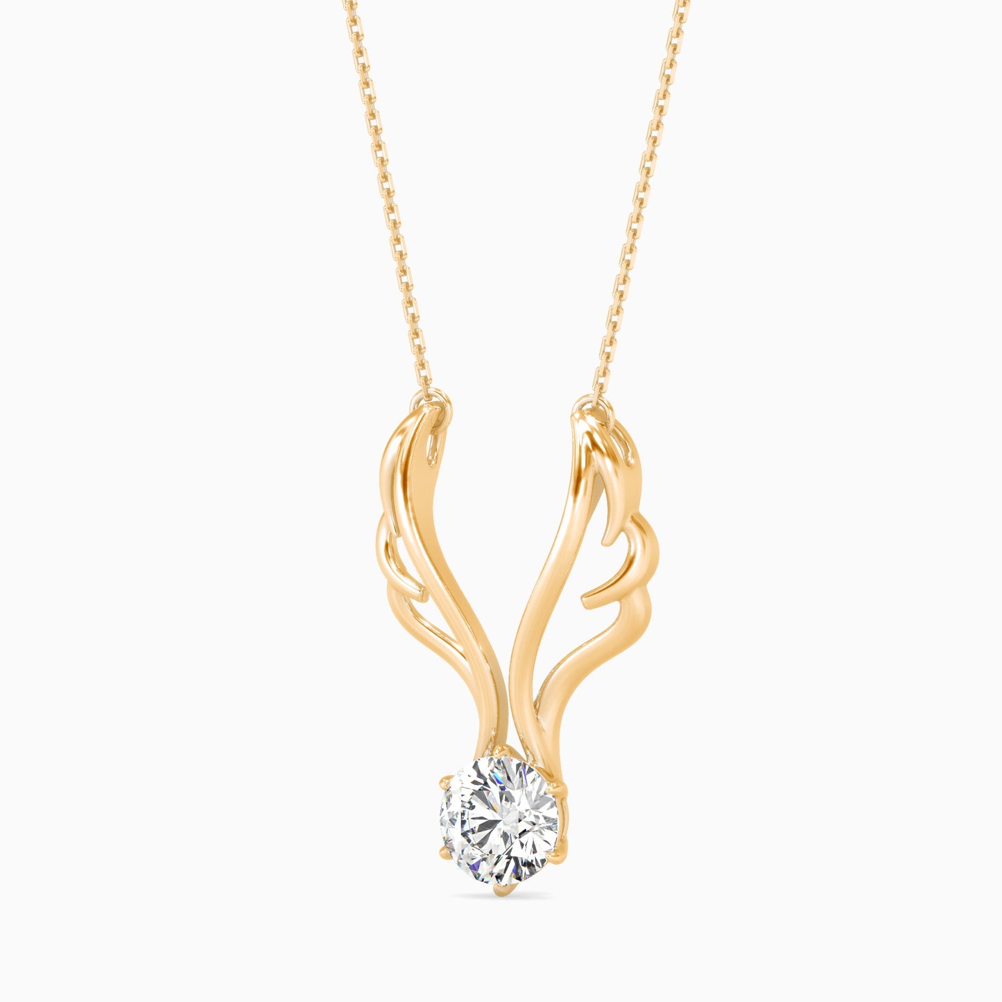 Orville Diamond Solitaire Pendant Yellow Gold