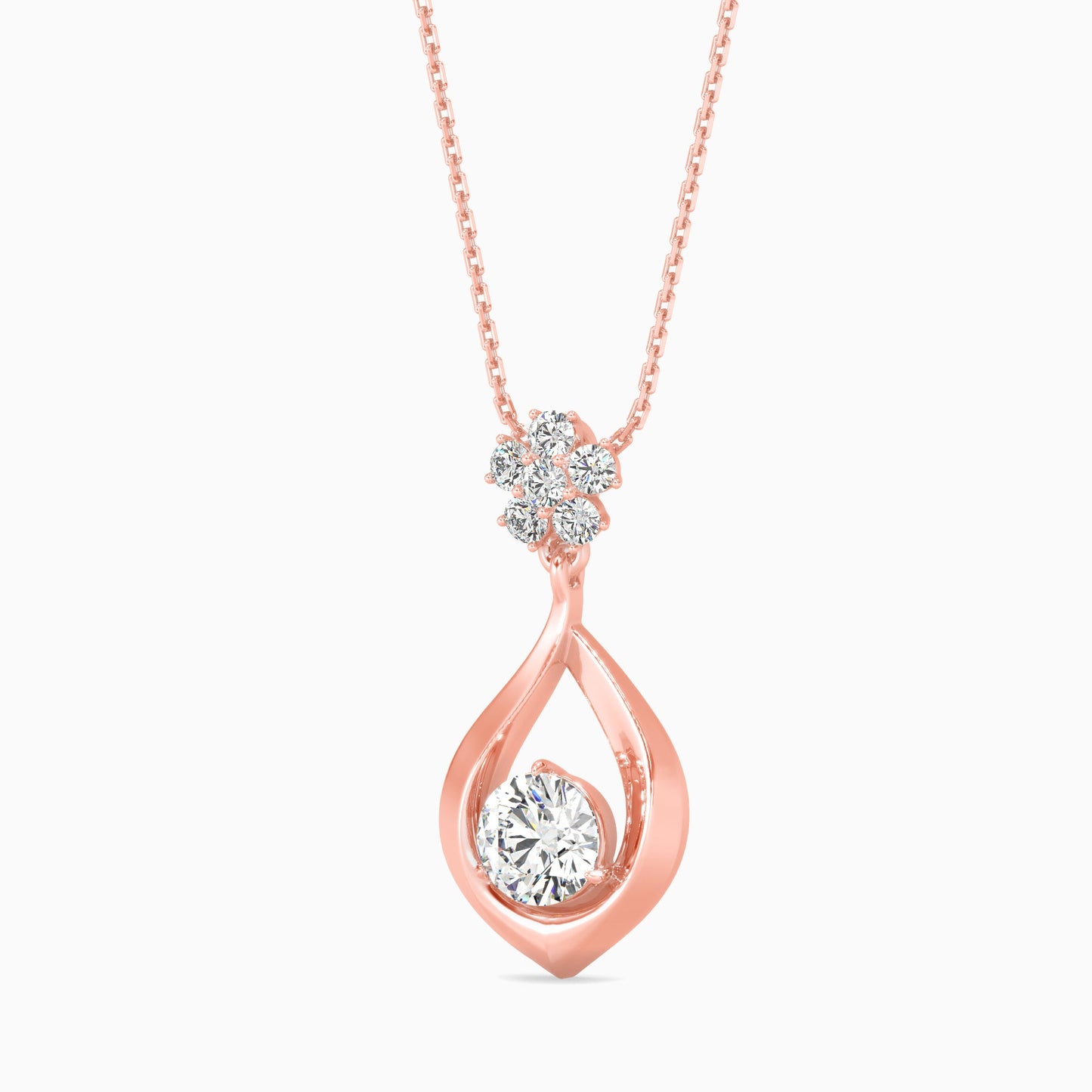 Medusa Diamond Solitaire Pendant Rose Gold