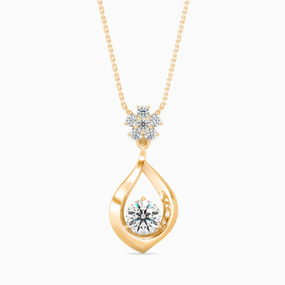 Medusa Diamond Solitaire Pendant Yellow Gold