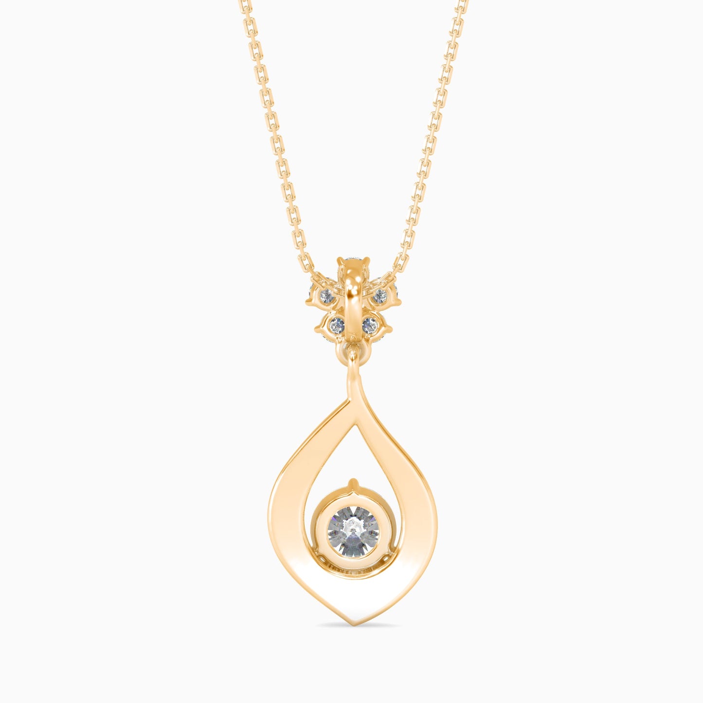 Medusa Diamond Solitaire Pendant Yellow Gold