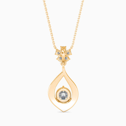 Medusa Diamond Solitaire Pendant Yellow Gold