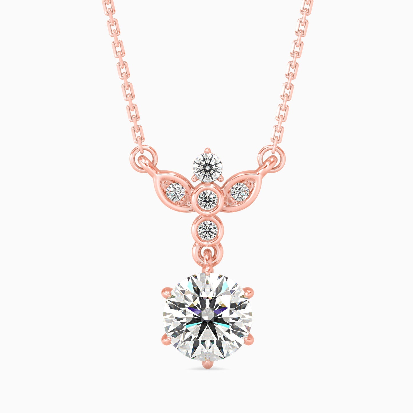 Flynn Solitaire Diamond Pendant Rose Gold