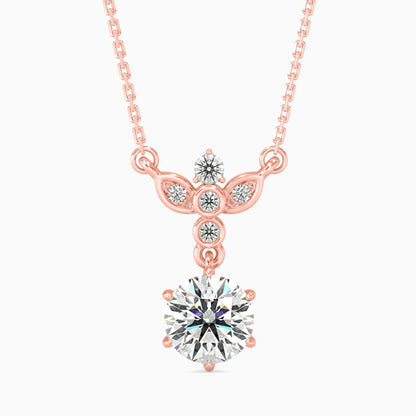 Flynn Solitaire Diamond Pendant Rose Gold