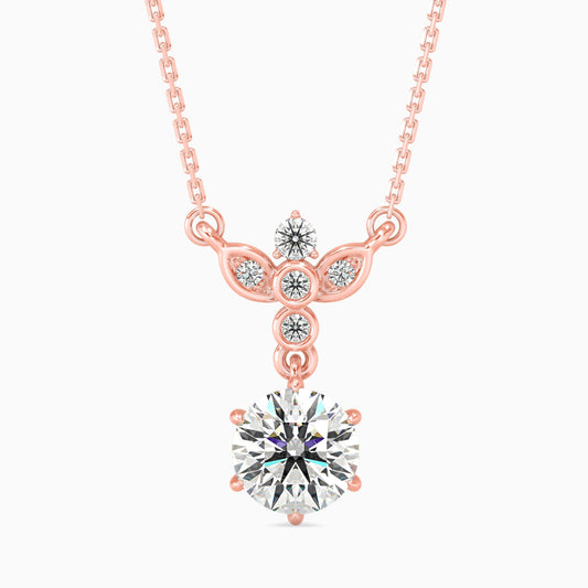 Flynn Solitaire Diamond Pendant Rose Gold