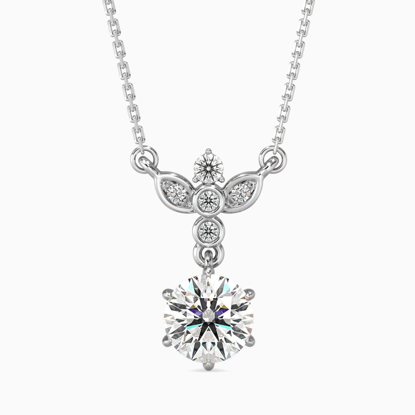 Flynn Solitaire Diamond Pendant Platinum