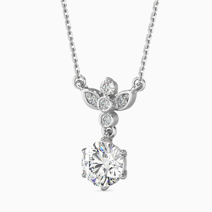 Flynn Solitaire Diamond Pendant White Gold