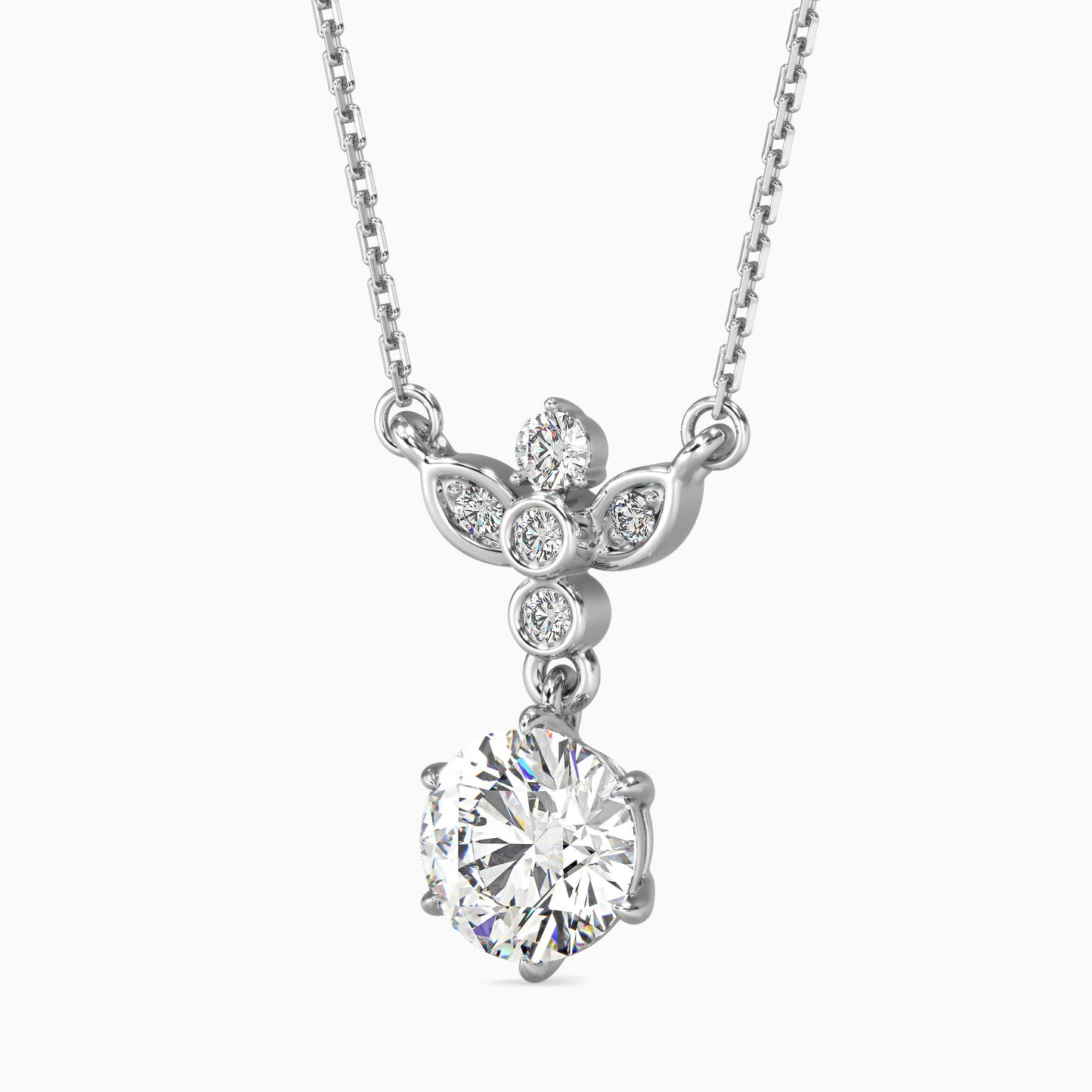 Flynn Solitaire Diamond Pendant Platinum