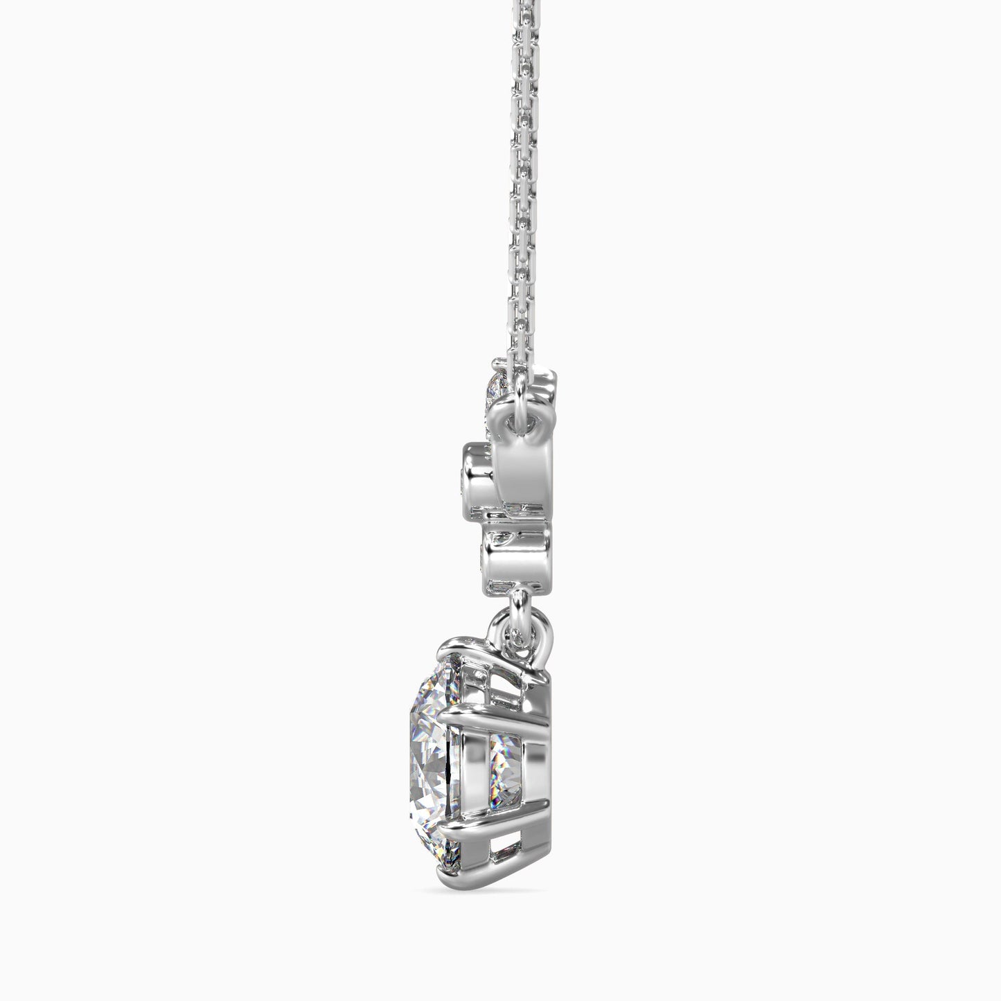 Flynn Solitaire Diamond Pendant White Gold