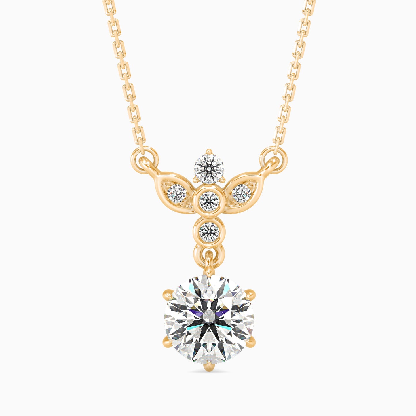 Flynn Solitaire Diamond Pendant Yellow Gold