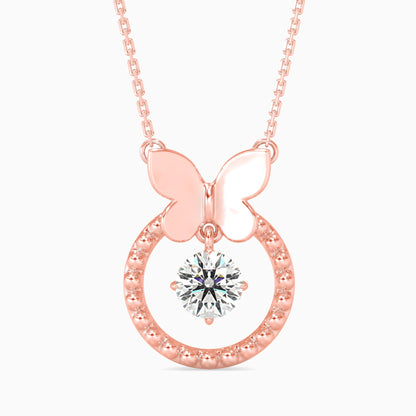 Arikara Solitaire Diamond Pendant Rose Gold