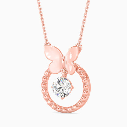 Arikara Solitaire Diamond Pendant Rose Gold