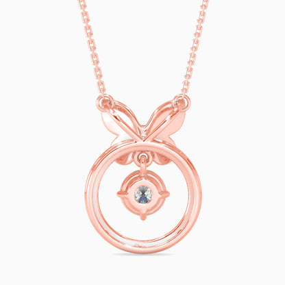 Arikara Solitaire Diamond Pendant Rose Gold