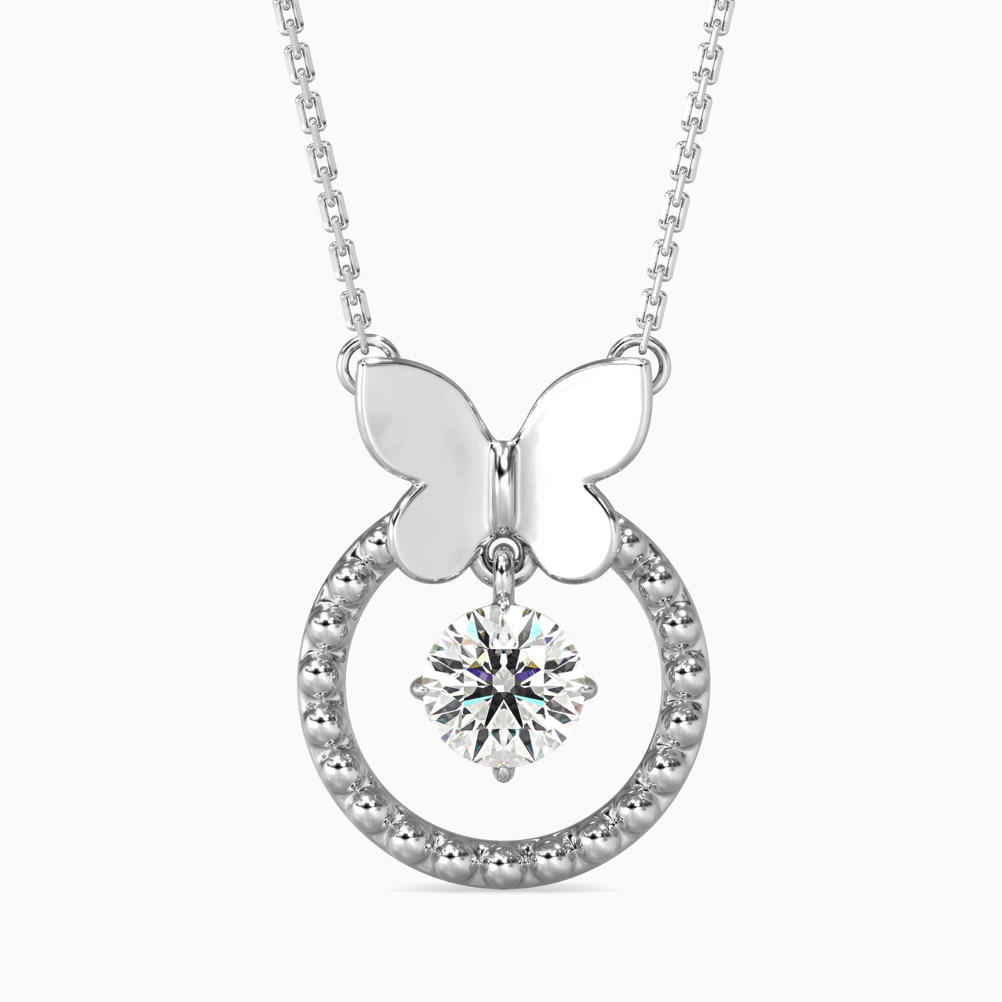 Arikara Solitaire Diamond Pendant Platinum