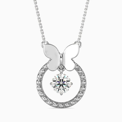 Arikara Solitaire Diamond Pendant White Gold