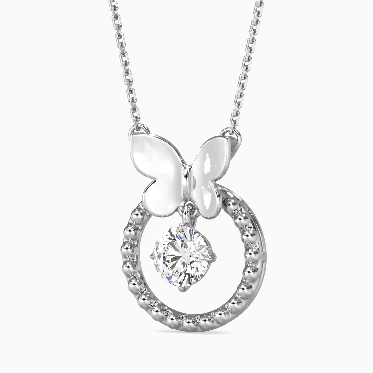 Arikara Solitaire Diamond Pendant Platinum