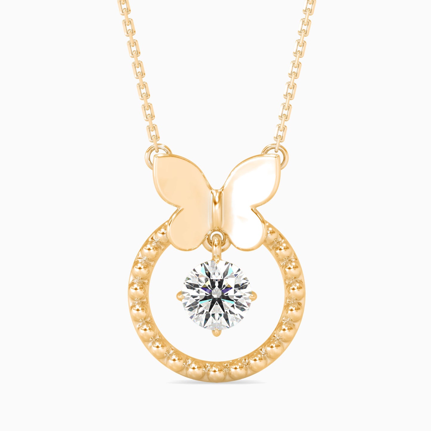 Arikara Solitaire Diamond Pendant Yellow Gold