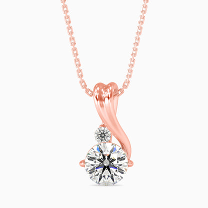 Piec Diamond Solitaire Pendant Rose Gold