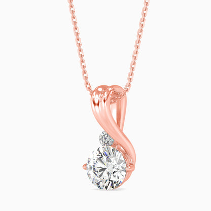 Piec Diamond Solitaire Pendant Rose Gold