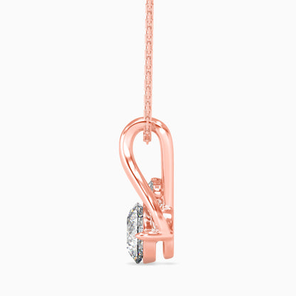 Piec Diamond Solitaire Pendant Rose Gold