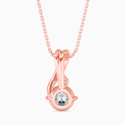 Piec Diamond Solitaire Pendant Rose Gold