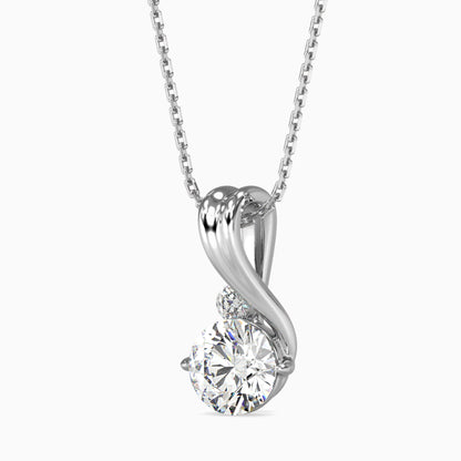 Piec Diamond Solitaire Pendant White Gold