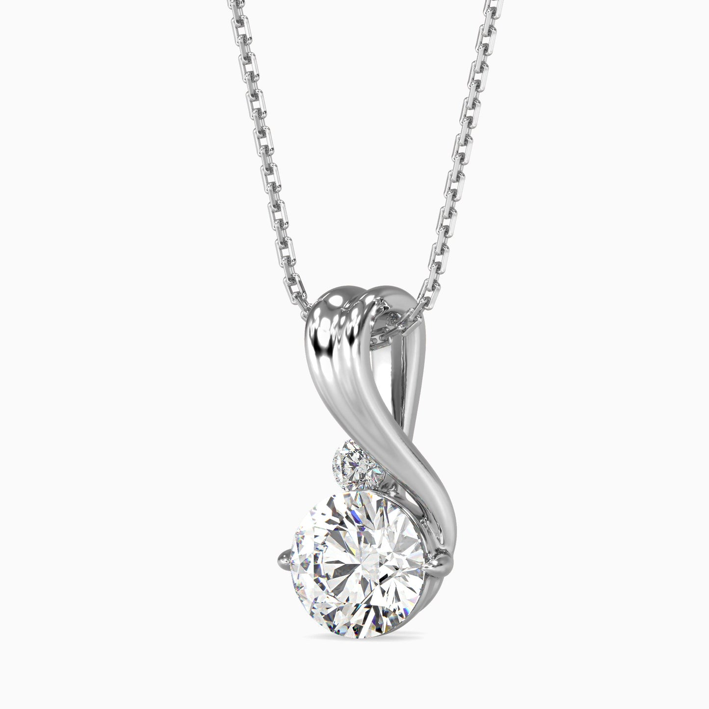 Piec Diamond Solitaire Pendant Platinum