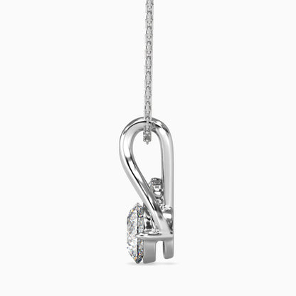 Piec Diamond Solitaire Pendant White Gold