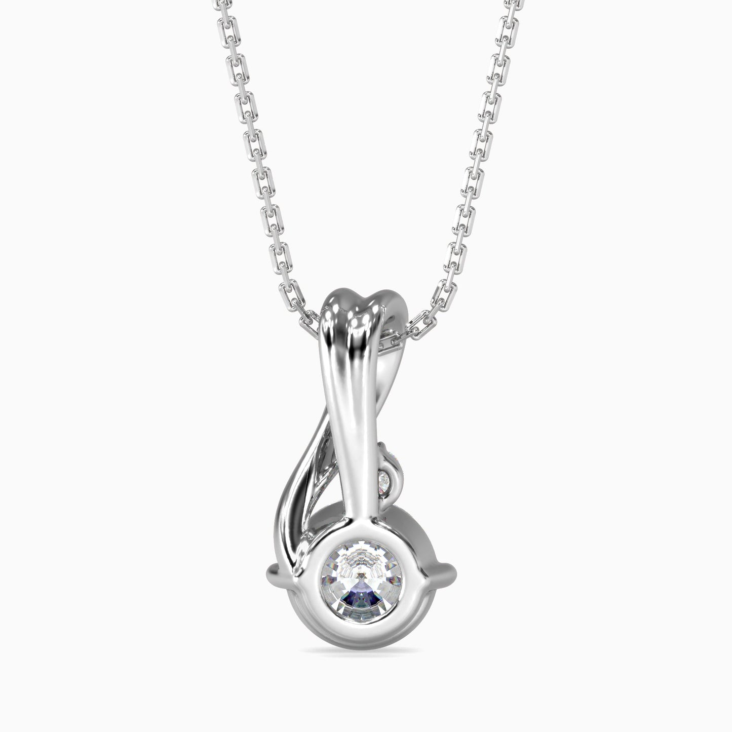 Piec Diamond Solitaire Pendant White Gold