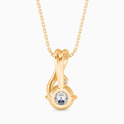 Piec Diamond Solitaire Pendant Yellow Gold