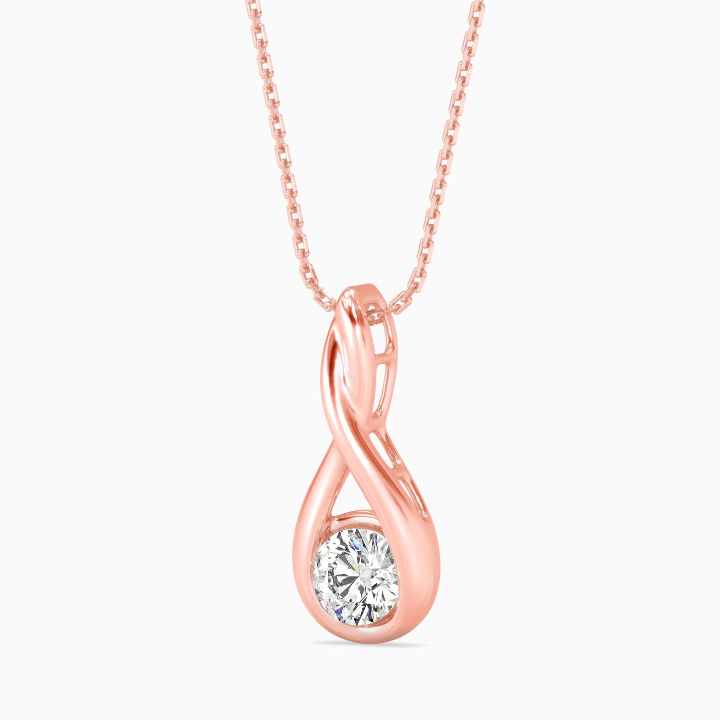 Healer Solitaire Diamond Pendant Rose Gold