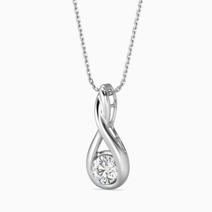 Healer Solitaire Diamond Pendant White Gold