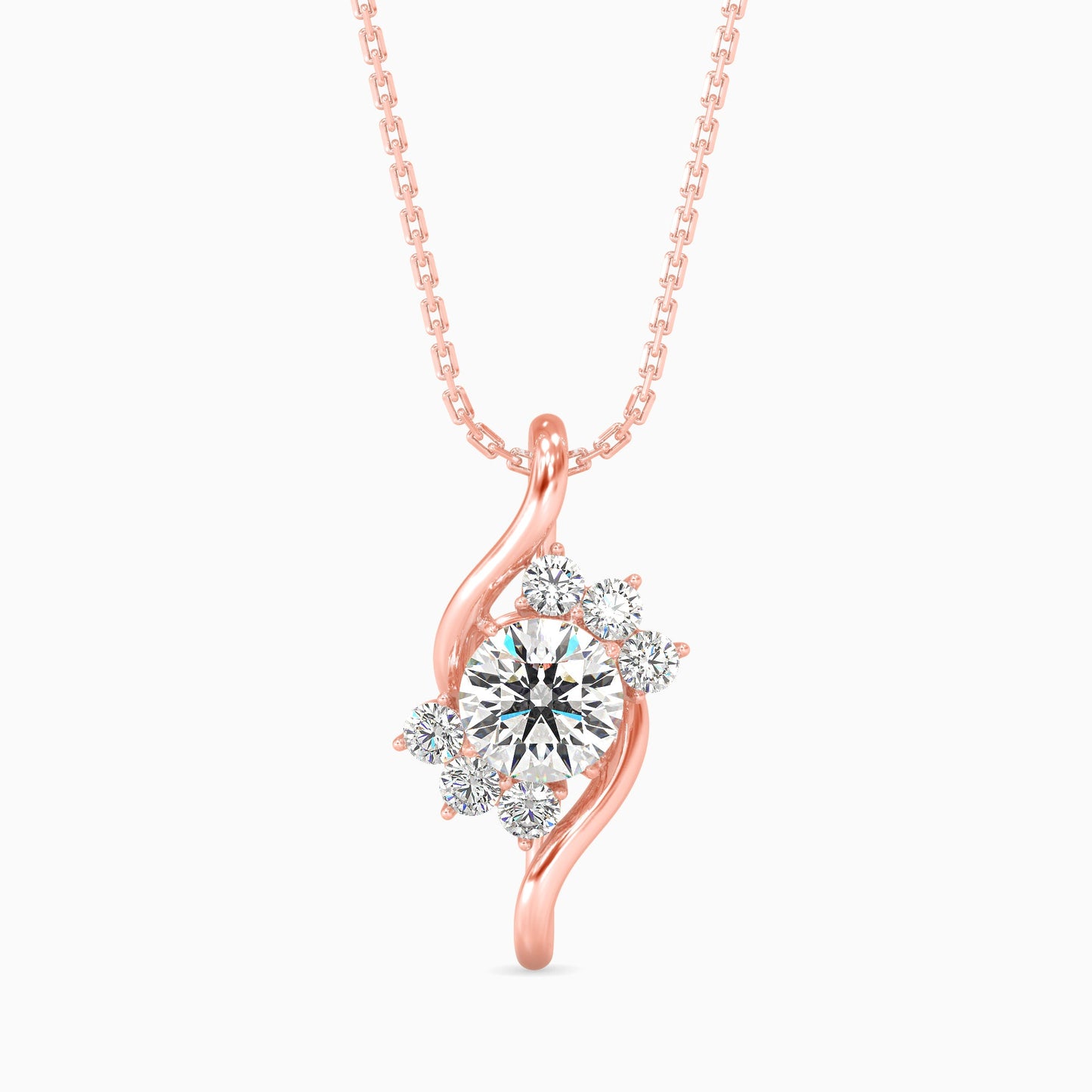 Soren Solitaire Diamond Pendant Rose Gold