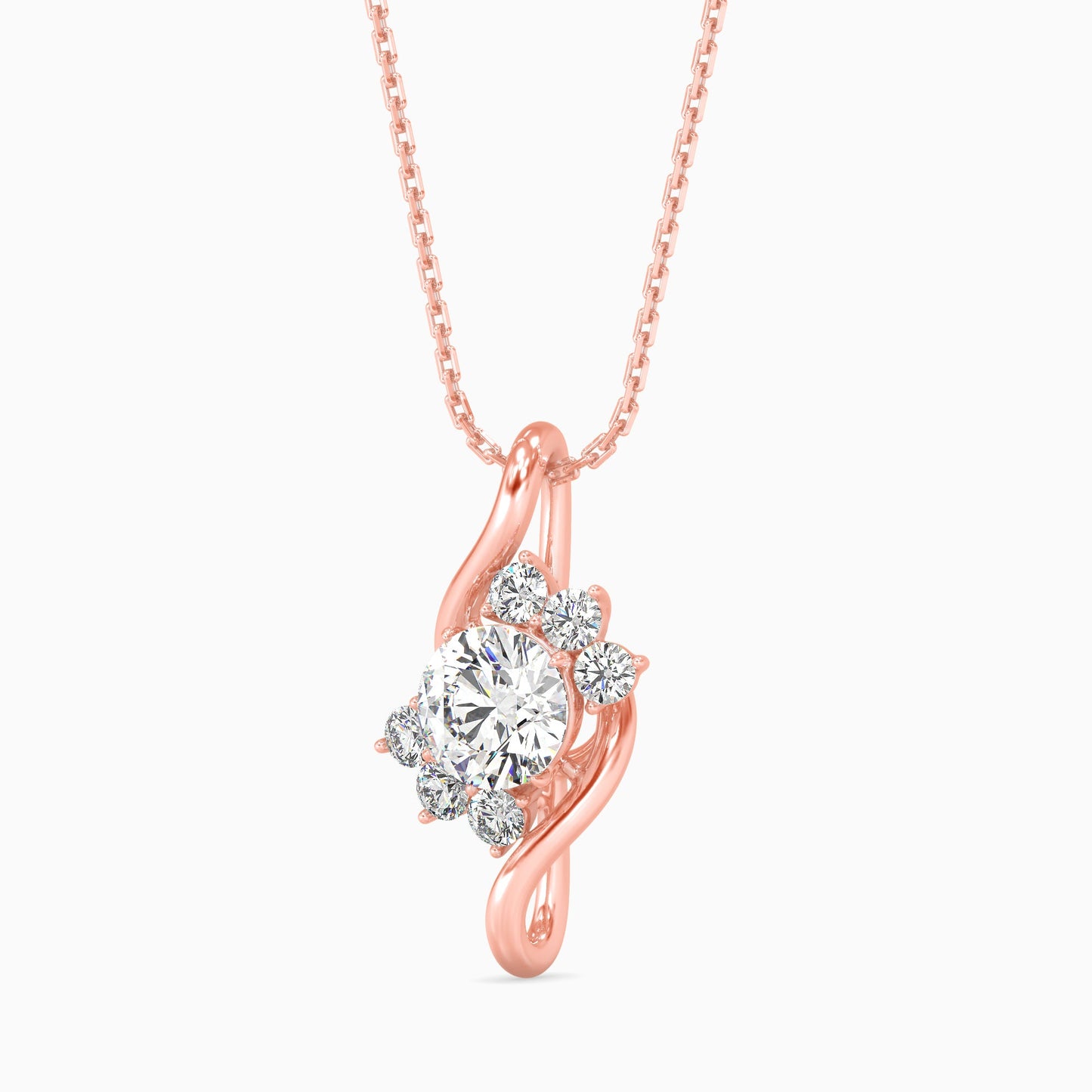 Soren Solitaire Diamond Pendant Rose Gold